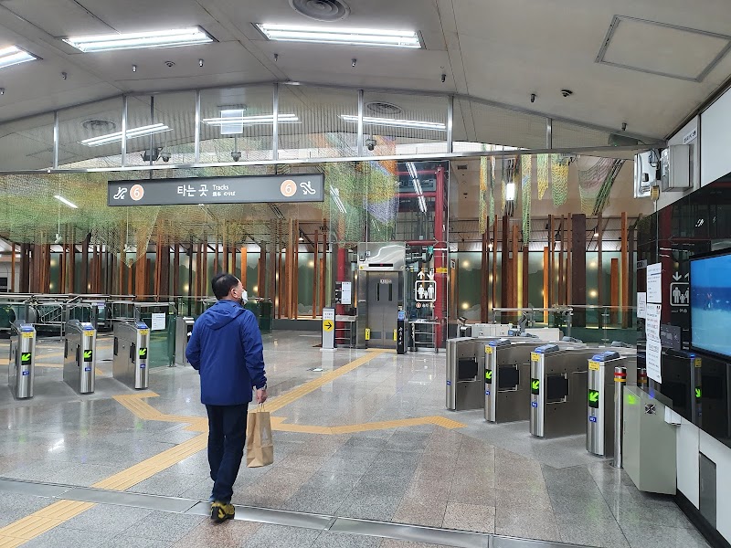Noksapyeong Station Exit 2 — The Gateway Uphill